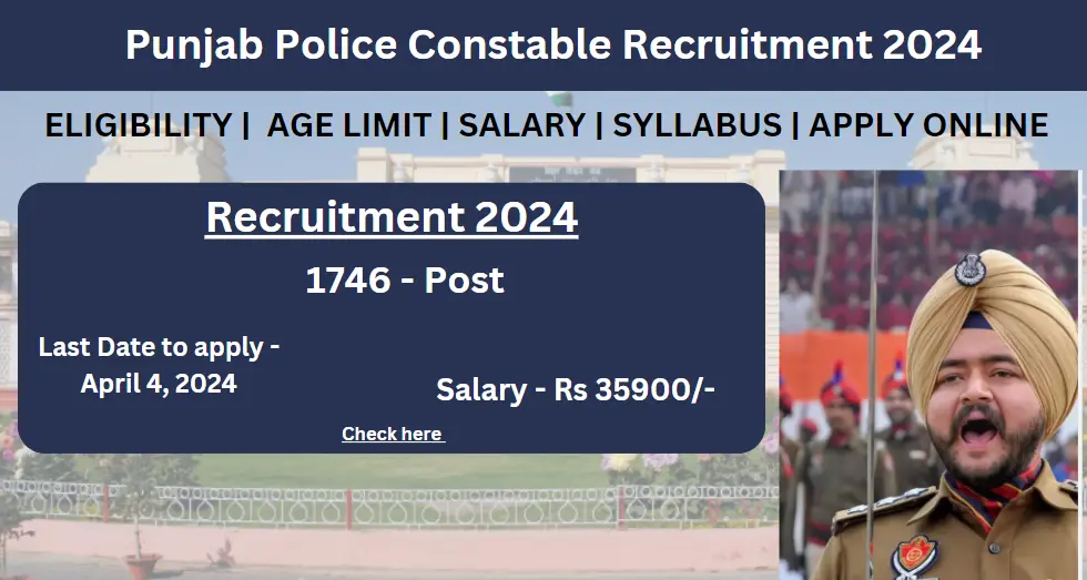 Punjab Police Constable Recruitment 2024