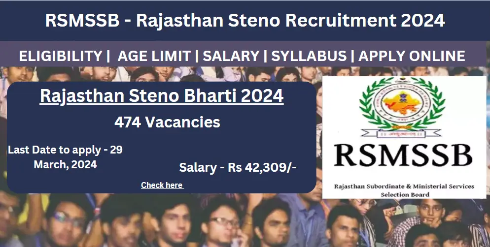 Rajasthan Steno Recruitment 2024