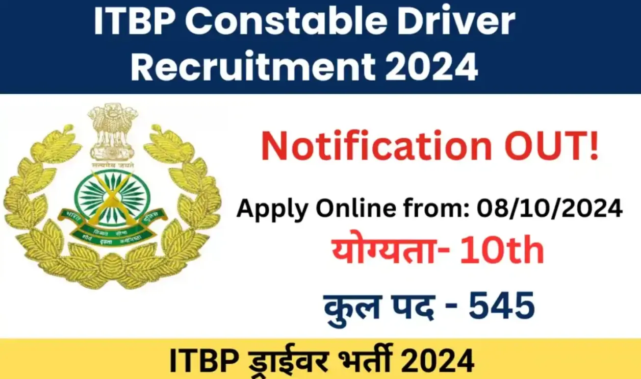 ITBP Constable Driver Recruitment 2024: Last Date, Salary, Syllabus